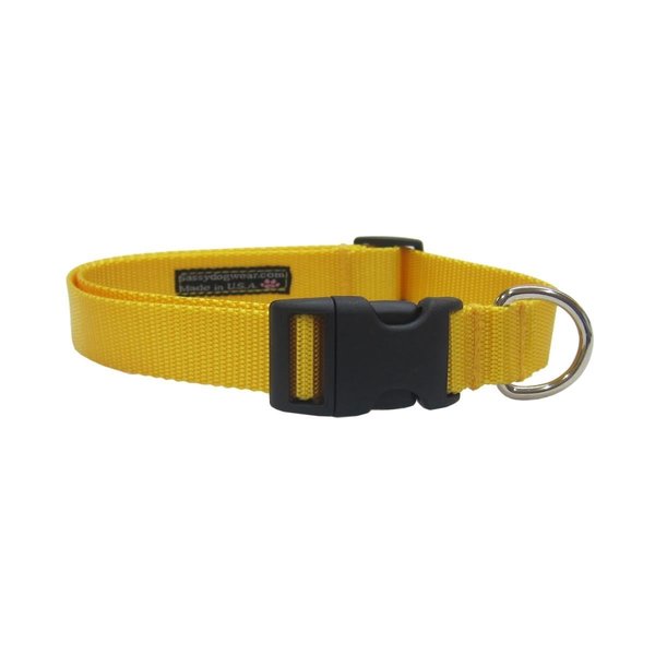 Sassy Dog Wear Nylon Webbing Dog Collar Adjusts 18-28 in. Large Yellow SOLID YELLOW LG-C